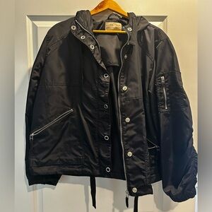 We The Free (Free People) black rain jacket